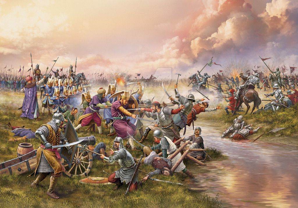 上图:1526年8月29日,奥斯曼土耳其帝国在摩哈赤战役(Battle of Mohacs)中获胜,得到匈牙利西南部作为在东欧的稳固基地,进攻中欧整整一个世纪,并于1529年围攻神圣罗马帝国首都维也纳(Siege of Vienna)。面对奥斯曼威胁的空前增强,本来准备镇压新教的神圣罗马帝国被迫与新教暂时妥协,宗教改革得以继续发展。 主后7世纪,以实玛利的后裔穆罕穆德创立伊斯兰教,而奥斯曼帝国(Ottoman Empire)是15-19世纪最强大的伊斯兰教势力。 1453年,奥斯曼帝国攻陷君士坦丁堡,使希腊文圣经传到欧洲,最终引发了1517年的宗教改革。 1521年,神圣罗马帝国皇帝查理五世颁布沃尔姆斯敕令,宣布马丁·路德及其追随者为非法。而与此同时,奥斯曼帝国苏莱曼一世攻占贝尔格莱德,并于1521-1552年十次进攻欧洲,每一次奥斯曼的威胁都解除了新教的压力、巩固了宗教改革,不是促使查理五世对新教从镇压改为妥协,就是中断了镇压新教的计划,或者援助了新教诸侯同皇帝的战争。而一旦威胁稍有减轻,查理五世就取得了镇压新教的战争胜利。 可以说,奥斯曼帝国是宗教改革成功必不可少的外部助推器。马丁·路德指出,土耳其人显然是神派来的。
