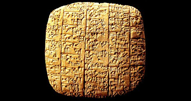 上图:主前24-22世纪的埃勃拉泥版(Ebla tablets),包括1800块完整粘土版,1974年出土于叙利亚的Ebla。埃勃拉泥版提到有一位至高神从无到有创造了天、太阳、月亮、星星及地球,证明主前24世纪就已经存在一神信仰,并非是从多神演化到一神。埃勃拉泥版所记录的法律,也证明《申命记》中记录的律例并非后来才有的发明。